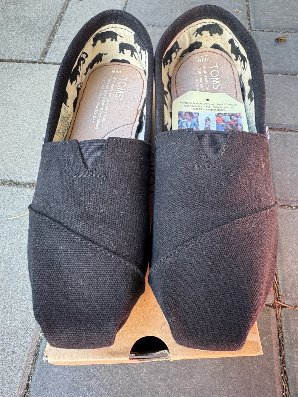 Toms Black Canvas Classic Slip-On Loafers